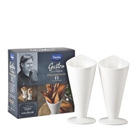 Debenhams  Denby - White ceramic Gastro 2 piece chip cone set