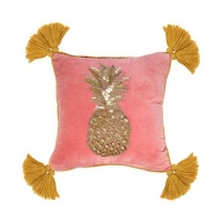 Debenhams  MW by Matthew Williamson - Pink pineapple embellished cushio