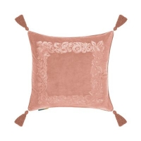 Debenhams  MW by Matthew Williamson - Pale pink velvet Alicia cushion