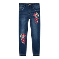 Debenhams  bluezoo - Girls Blue Floral Embroidered Jeans