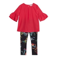 Debenhams  Baker by Ted Baker - Girls Red Frilled Sleeve Top and Bird 