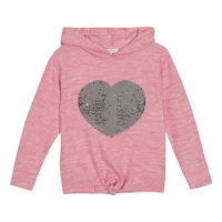 Debenhams  bluezoo - Girls pink sequin heart embellished hoodie