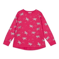 Debenhams  bluezoo - Girls pink glitter unicorn print sweatshirt