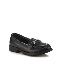 Debenhams  Debenhams - Girls black leather loafer school shoes