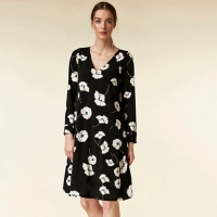 Debenhams  Wallis - Petite black floral print swing dress