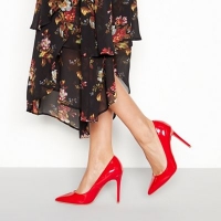 Debenhams  Faith - Red Patent Chloe Stiletto Heel Pointed Shoes