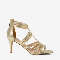 Debenhams  Dorothy Perkins - Wide fit gold textured sara heeled sandals