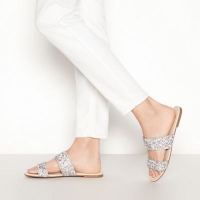 Debenhams  Faith - Silver Justina double strap mule sandals