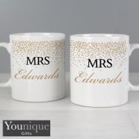 HomeBargains  Personalised Gold Confetti Mug Set