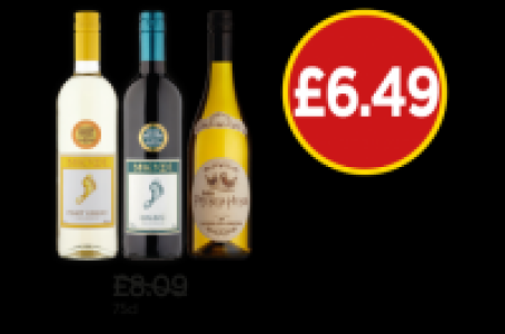 Barefoot Pinot Grigio, Barefoot Malbec, Three French Hens Sa £8.09