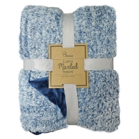 QDStores  Your Home 130x180cm Large Marled Blue Fleece Throw