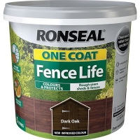Wilko  Ronseal Onecoat Fence Life Dark Oak Exterior Wood Paint 5L