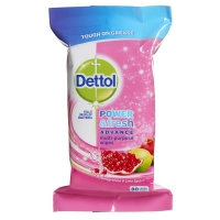 Wilko  Dettol Power and Fresh Pomegranate and Lime Splash Wipes 80p