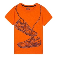 Debenhams  bluezoo - Boys Orange Geometric Football Boot Print T-Shirt