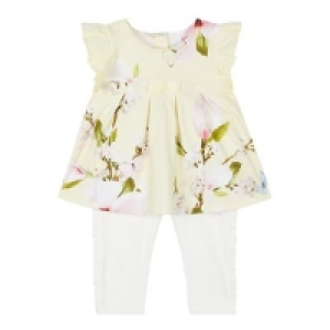 Baker by Ted Baker - Baby Girls Light Yellow Floral Print T
