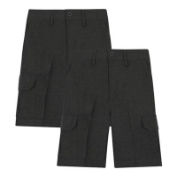Debenhams  Debenhams - 2 Pack Kids Grey Cargo Shorts