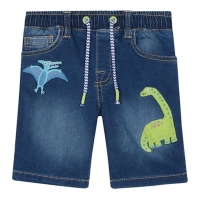 Debenhams  bluezoo - Boys Blue Denim Dinosaur Applique Shorts