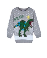 Debenhams  Outfit Kids - Boys grey tree rex Christmas jumper