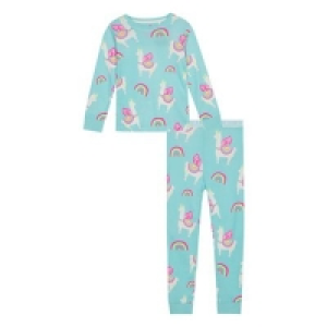 bluezoo - Girls aqua llama print pyjama set
