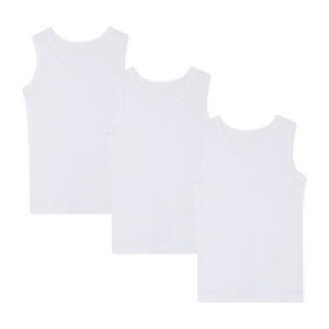 Debenhams - 3 pack boys white vests
