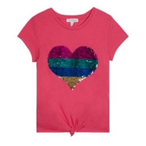 bluezoo - Girls Pink Sequinned Heart Top