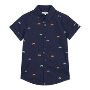bluezoo - Boys Navy Bike Print Short Sleeve Shirt