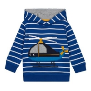 bluezoo - Boys Blue Helicopter Applique Hoodie