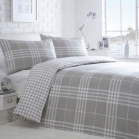 Debenhams  Home Collection Basics - Grey checked Hugo bedding set
