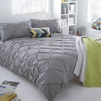 Debenhams  Home Collection Basics - Grey ruched Brooklyn bedding set
