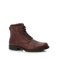 Debenhams  Red Herring - Brown leather Jovian lace up boots