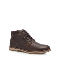 Debenhams  Mantaray - Brown leather Camo 3 lace up boots