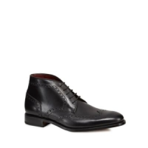 Loake - Black leather Harrington brogue boots