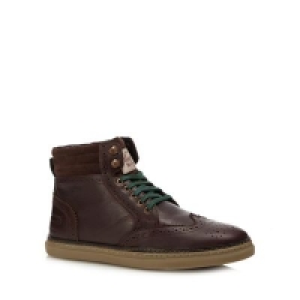 Original Penguin - Brown leather huntsman brogue boots