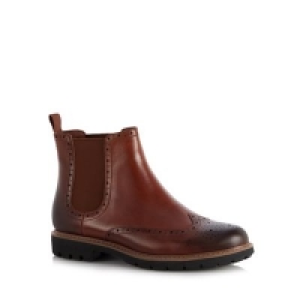 Clarks - Dark tan leather Batcombe Top Chelsea boots