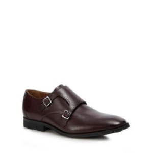 Clarks - Maroon leather Gilman monk shoes