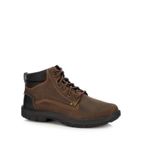 Debenhams  Skechers - Brown leather Segment Grant walking boots