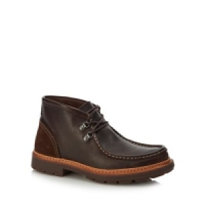 Clarks - Dark brown leather Trace ramble lace up boots