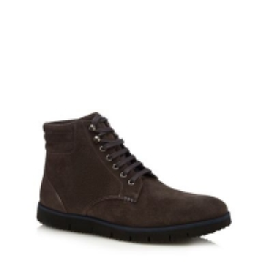 J by Jasper Conran - Dark grey suede Lucca lace up boots