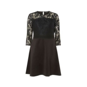 Dorothy Perkins - Black 3/4 Sleeve Skater Dress