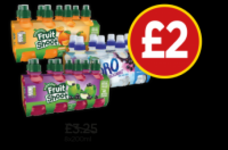 Fruit Shoot Apple & Blackcurrant, Orange, Hydro Blackcurrant