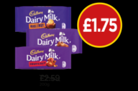 Budgens  Cadbury Dairy Milk Wholenut Bar, Dairy Milk Bar, Fruit & Nut