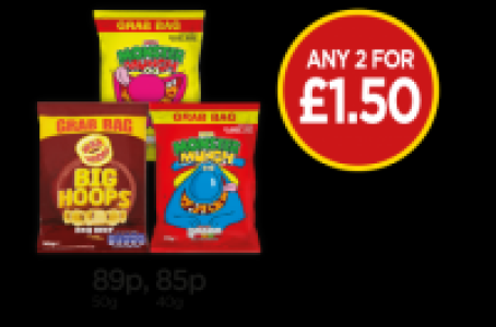 Budgens  Big Hoops BBQ Beef Grab Bag, Monster Munch Roast Beef Grab B