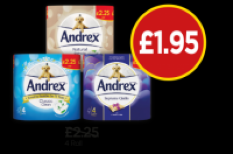 Budgens  Andrex Classic Clean, Natural Pebble, Supreme Quilts