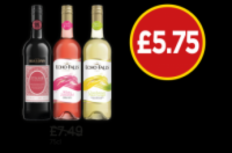 Hardys Stamp Shiraz Cabernet, Echo Falls White Zinfandel, Ec