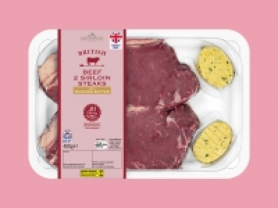 Lidl  Birchwood Farm 2 British Beef Sirloin Steaks with Mustard Bu