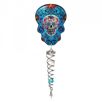 JTF  Spin-Art Artist Crystal Tail Skull Blue