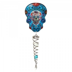 Spin-Art Artist Crystal Tail Skull Blue