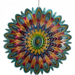 Spin-Art Metal Wind Spinner Mandala Flower 12inch