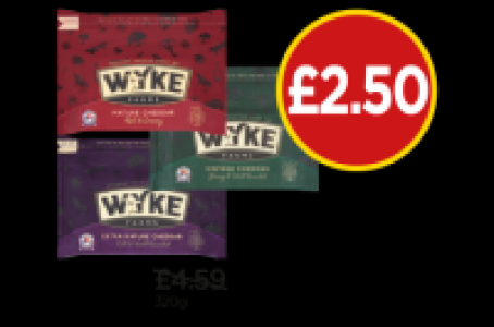 Wyke Farm Extra Mature Cheddar, Vintage Cheddar, Mature Ched £4.59