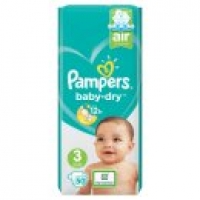 Asda Pampers Baby-Dry Nappies Size 3 (Midi) Essential Pack